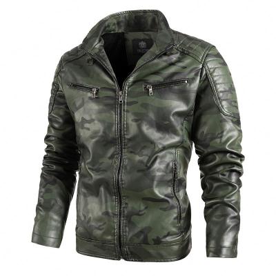 China Wholesale QUICK DRY Men's Zipper Decoration Camouflage Leather Trim Winter Casual Jackets Jackets For Men 2021 for sale