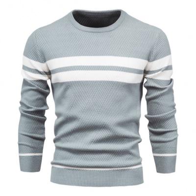 China 2021 Fashionable Breathable Striped Round Collar Sweater Knitted Men Autumn Winter Casual Sweater For Men Sweater for sale