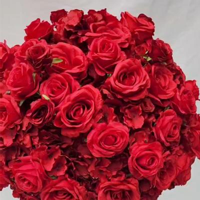 China Widely Used Wholesale Cheap Price Flower Ball Wedding Centerpieces Red Flower Ball for sale