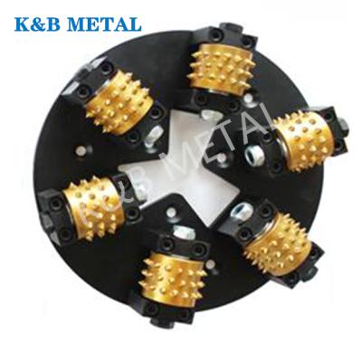 China Six Heads 45 Teeth Litchi Surface Grinding Disc Bush Hammer Polished Stone Plate for sale