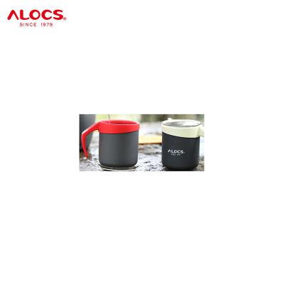 China Alocs Corrosion Resistance Durable Scratch Resistance Small Space Outdoor Aluminum Camping Drink Water Tea Cup for sale