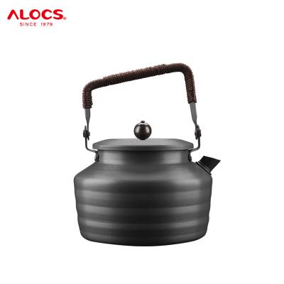 China Portable Alocs Hard Anodized Outdoor Kettle Pot Camping Aluminum Rising Kettle 135*165*200mm for sale