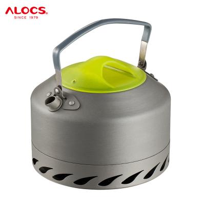 China Sustainable Alocs Heat Exchanger Aluminum Outdoor Unique Outdoor Tea Water Camping Kettle for sale