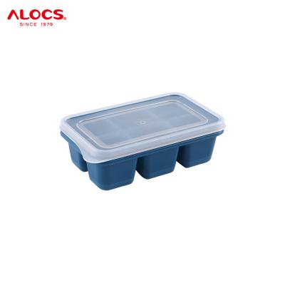 China Sustainable Alocs Square Shape Food Grade Silicone DIY Kitchen Bar Accessories Ice Cube Mold For Ice Cream Maker for sale