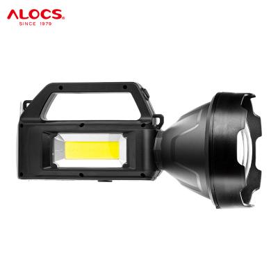 China Outdoor Camping Alocs ABS PC 1200mAh Aluminum COB LED Flashlight for sale