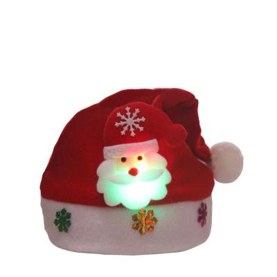 China Non Woven Fabric Christmas Decorations Children's Hat Children's Hat Adult Children's Cartoon Hat Old Man Snowman Luminous Christmas Hat for sale