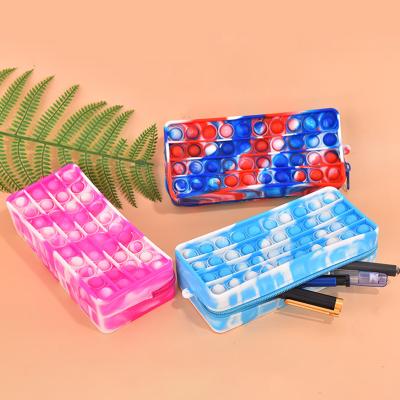 China Schools & New Offices Silicone Bubble Large Capacity Student Storage Bag Pencil Bag Bubble Stationery Box for sale