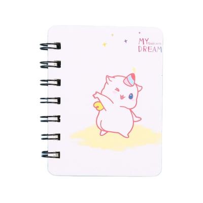 China A7 Student Mini Rollover Coil Notebook Cartoon Pocket Notebook Pocket Portable Notepad Cute Printed Notebook for sale