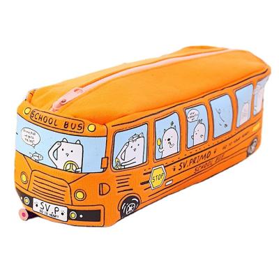 China Schools & Office Student Creative Stationery Pencil Bag Bus Pencil Bag Men's And Women's Canvas Stationery Box Animal School Pencil Case Small for sale