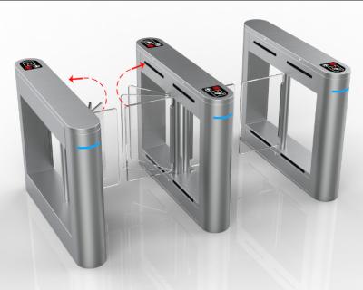 China Indoor/Outdoor Automatic Access Control 304 Stainless Wide Lane Swing Barrier Turnstile Gate With RFID Card System for sale