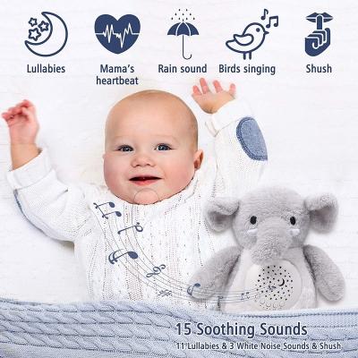 China Best Baby Sleep Aid Baby Crib Sound Machine, Sleep Aid Noise and Light Soother Elephant Toy Stuffed Animal White Noise Machine for sale