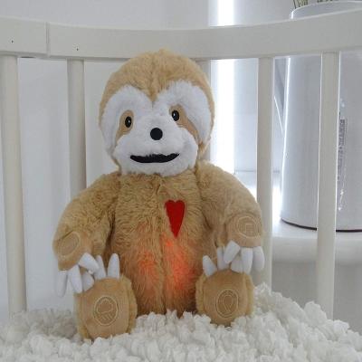 China White Noise Sound To Promote Better Sleep AKTE Baby Cry Sensor Sloth Plush Toy With Sleeping Sounds And Night Light For Baby Sleep Relax Amazon Best Seller Product for sale