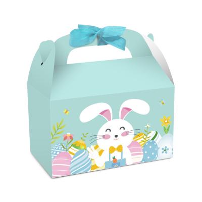 China HXD Factory Biodegradable Custom Print Beautiful White Cardboard Easter Egg Design Macaron Cookies Candy Cake Paper Boxes With Handle for sale