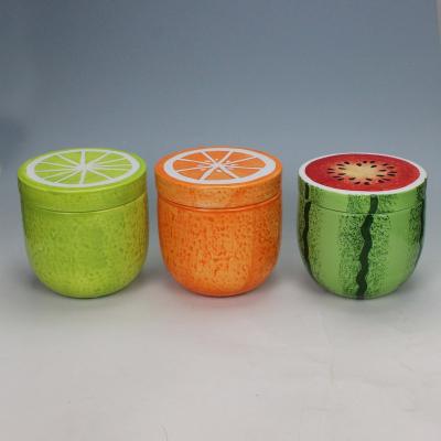 China Freshness Preservation 3pcs Ceramic Fruit Canister Set For Kitchen Decoration Canister Storage Ceramic Jar for sale