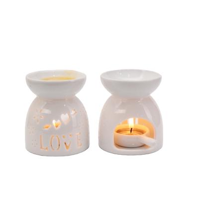 China Ceramic Chinese Incense Love Night Fragrance Oil Burner Lights Candle Wax Melt Aromatherapy Stove for sale