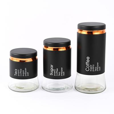 China Sustainable Wholesale High Quality Household Kitchen Spice Storage Seasoning Jar With 3pcs Lid Set for sale