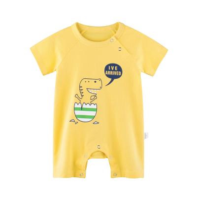 China Custom Made 100% Cotton Mudkingdom Summer Short Sleeve Jumpsuit Print Baby Rompers 100% Cotton Clothes for sale