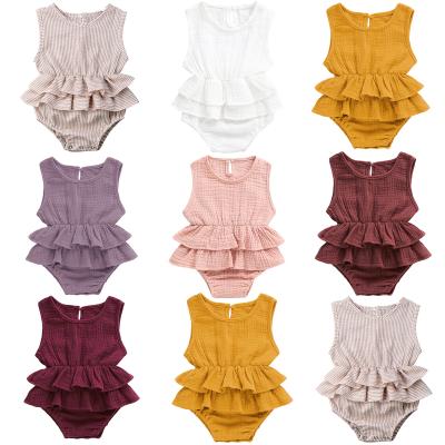 China Solid Color Mudkingdom Long Sleeve Girl Dress Baby Romper Infant Clothes Kids Fashion Clothes Long Sleeve for sale