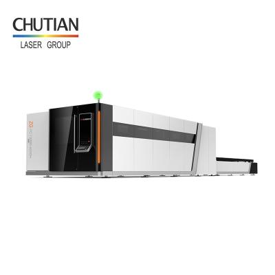 China Chutian 4000W Automated Loading Auto Fiber Laser Cutting Machine For Carbon Steel 25mm With Free Forming for sale