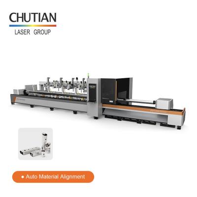 China Automated Loading Metal Pipe Shaped Steel Pipe Fiber Laser Cutter With Rotary Chuck for sale