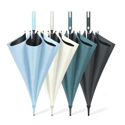 China 25 Inch Double Layer Cloth 8k Large Wind Proof Custom Large Waterproof Colorful Golf Umbrella Straight Gift for sale