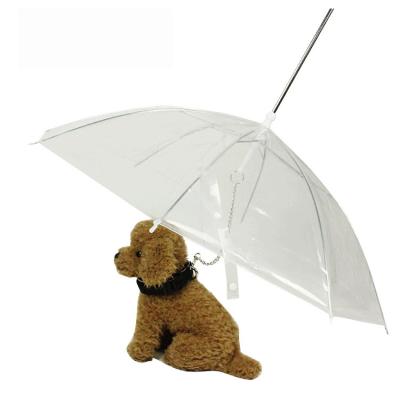 China All In 1 Transparent Waterproof Dog Gear Pet Puppy Rain Protector Outdoor Umbrella With Leash for sale