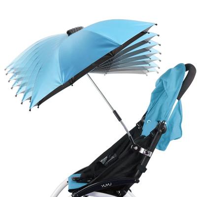 China UV Proof Sun Shade Rain Canopy Baby Stroller Umbrella With Clip For Baby Car for sale