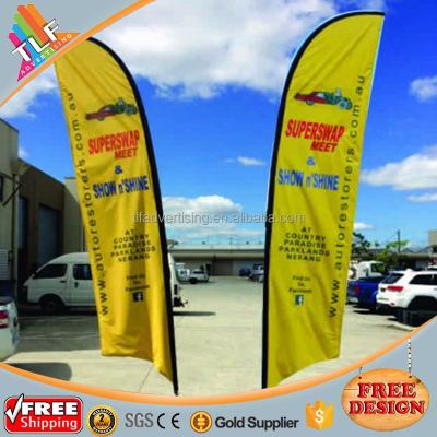 China Steel Custom Design Wind Sail Flags Rotator Promotion Feather Flag Beach Flag for sale