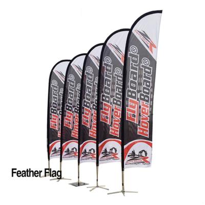 China Steel Have Custom Double Side Printed Rotator Beach Flag Feather Teardrop Flying Flag Banner for sale