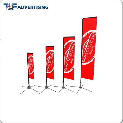 China China Factory Price FLYING Logo Beach Blade Banner Rectangle Custom Printed Flag for sale