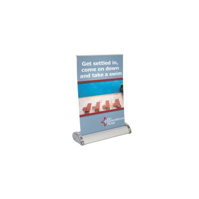 China Exhibition. Advertising. Trade fair. Promotion Aluminum Mini Size Roll Up Banner A4 Tabletop Banner Stand for sale