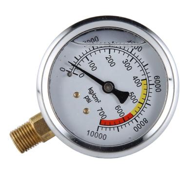 China Side Mount 10000PSI Oil 201 Stainless Steel Pressure Gauge 1.5