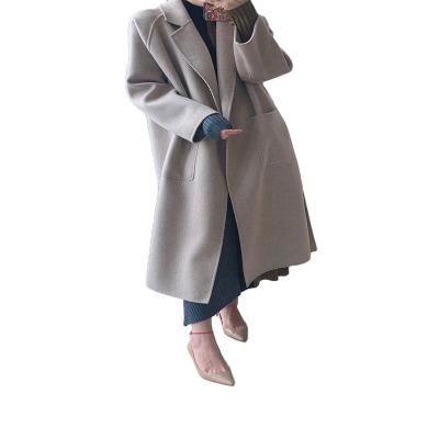 China Best Solid Color Breathable Unique Coat For Girls Cashmere Coat Women Long Coat Wool for sale