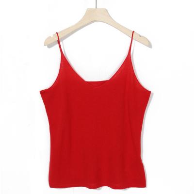 China Breathable Quick Shipping 2022 New Design Spring Autumn Solid Color Pure Cashmere Women Short Stimulating Tank Tops Inner Clothes for sale