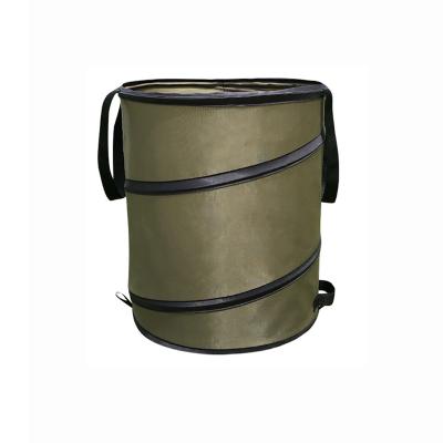 China Outdoor Collapsible Bags Folding Garden Vegetable Trash Bag Pop Leaf Reusable Trash Can for sale