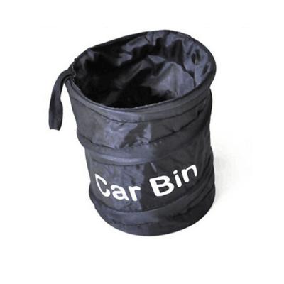 China Portable and Collectable Folding 260D Oxford Cloth Printing Round Car Bucket Storage Trash Can for sale