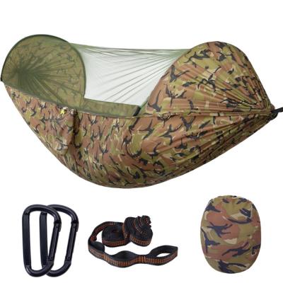 China Modern Adjustable Hammock with Mosquito Net Hammock Outdoor Camping Swings with Well-designed Pockets Swing with Mosquito Net for sale