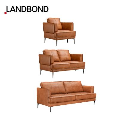 China High Loading Capacity Vintage Full Kd Generous Style Structure Modern Leather Couches Luxury Living Room 3 Seater Sofa for sale