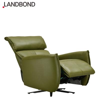 China Manual Recliner Modern Single Function Chair Manual Recliner Leather Couch Set Living Room Luxury Leather Green Sofa Set for sale