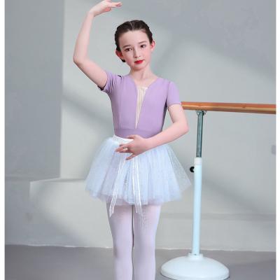 China tutu & Skirts OEM Professional Short Sleeve Ballet Green Color Girls Dance Dress for sale