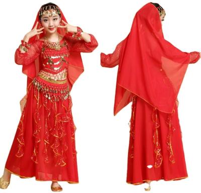 China Dresses Kids Long Sleeve Indian Dance Dress Arabic Belly Dance Costume Sexy Costume for sale