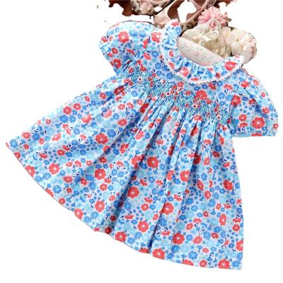 China Anti-wrinkle hot headband flowers smock dress summer kids skirts birthday party little flowers dress for sale