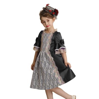 China Breathable Popular UK Floral Skirts Girls Russia Party Court Drama Stage Dress English Princess Dress for sale