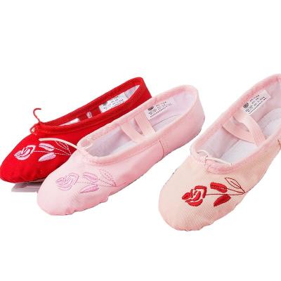 China Pink New Canvas Ballet Pole Shoes Canvas Embroidery Ballet Dancing Dance Shoes for sale