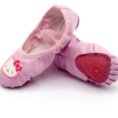 China Canvas Children Lace Soft Beautiful Unique Ballet Dance Shoes Carnal Pink Flat Kids Comfortable Ballet Canvas Shoes Dance Slippers for sale