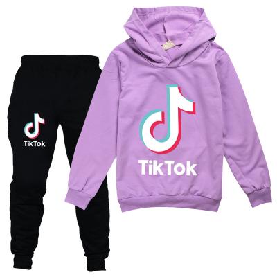 China 2021 Tik Tok Kids Sweatshirts Suit Preppy Designer 2 Pants Two Piece Set Tik Tok Kids Hoodies Pullover Autumn Winter Streetwear Style for sale