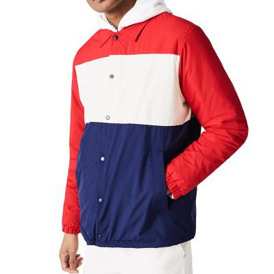 China OEM QUICK DRY Custom Color Block Anorak Quilted Buttons-Up Overshirts Jacket For Men for sale