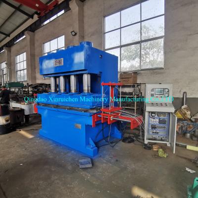 China Factory 400 Ton Jaw Type Chain Top Cylinder Rubber Block Vulcanizing Hydraulic Press Making Machine With Tension Device PLC Control for sale