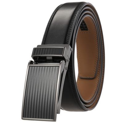 China Cowhide LY33-0222-1 Leather Men's Custom Alloy Automatic Buckle Belt for sale