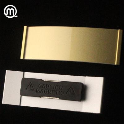 China Changeable Magnetic Custom Metal Name Badge Blank Reusable Name Tag For Company Employees for sale